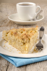 apple crumb cake on a plate