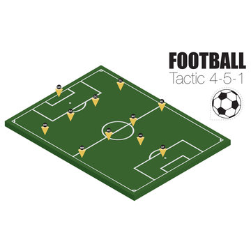 Soccer Strategy Formation Type 4-5-1. EPS10