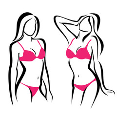 sexy woman silhouettes, underwear