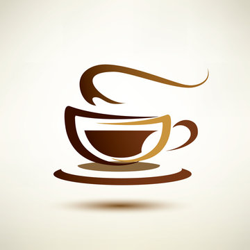 vector sketch of coffee cup, icon