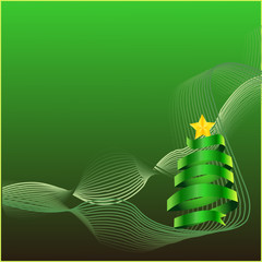 New year tree on the abstract background