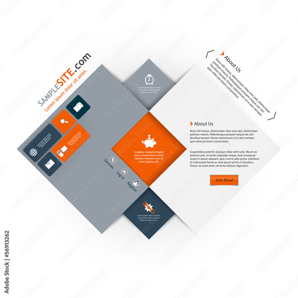 Wall mural abstract vector website template design