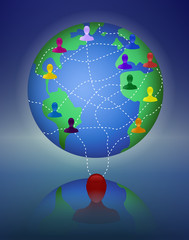 Concept of worldwide network or multi level marketing