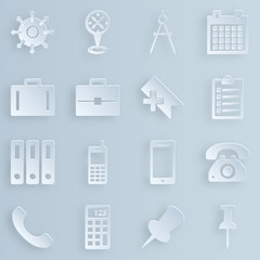 Papierowe ikony, biznes, sklep, e-commerce - kolekcja © Vermicule design