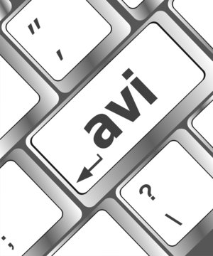 Closeup of avi key in a modern keyboard
