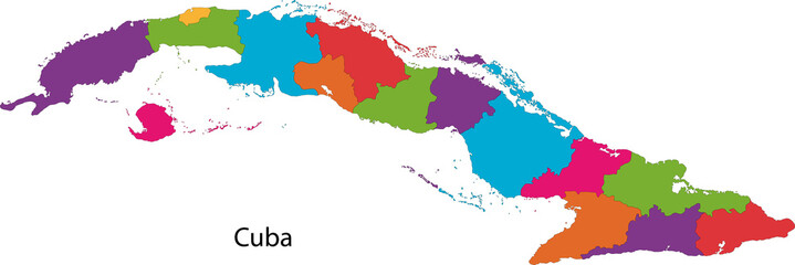 Colorful Cuba map
