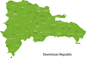 Dominican Republic map - obrazy, fototapety, plakaty