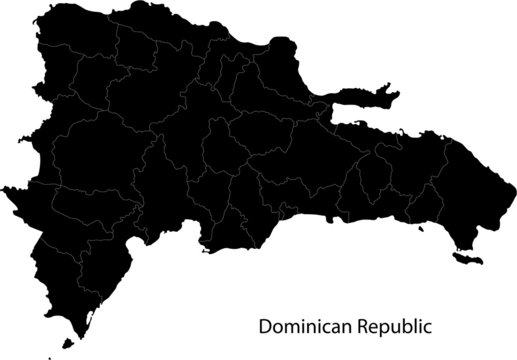 Black Dominican Republic map