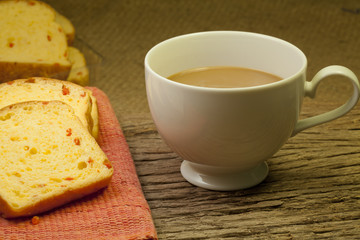Coffee cup with bread
