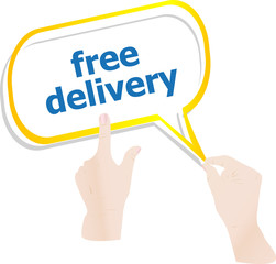 hands holding abstract cloud with free delivery word