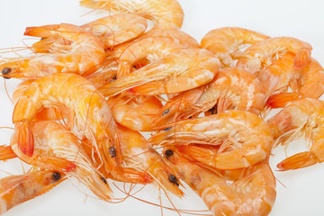 fresh shrimp  isolated on a white background