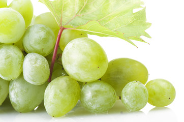 green freshness grape on the white background