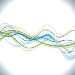 Blue and green vector waves background