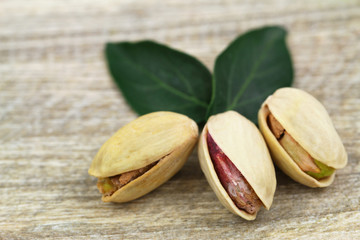 Pistachio nuts, close up