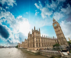 Foto op Canvas Houses of Parliament and River Thames, London. Beautiful wide an © jovannig