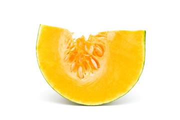 piece of pumpkin close up on a white background