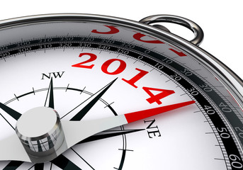new year 2014 indicated by conceptual compass
