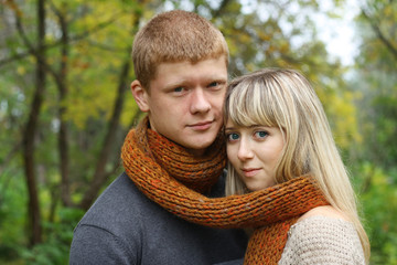Fototapeta premium Portrait of couple autumn fall season