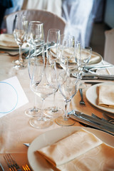 Table setting at a restaurant.