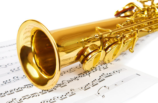 Musical Notes And Saxophone