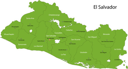 Green El Salvador map