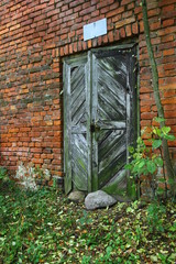 doors in the old brick wall