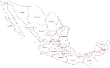 Outline Mexico map