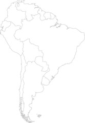 Contour South America map