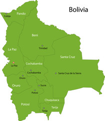 Green Bolivia map