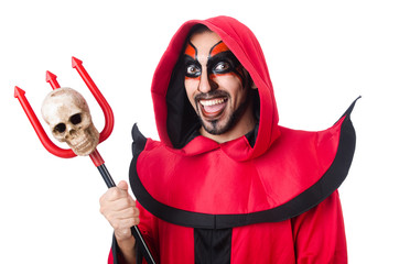 Man devil in red costume