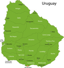 Green Uruguay map