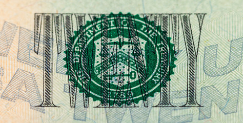 Fragment of twenty dollar banknote