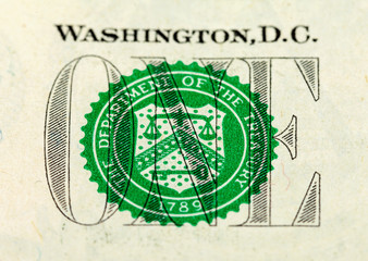 Fragment of one dollar banknote