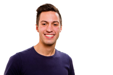 Obraz premium portrait of happy handsome young man isolated