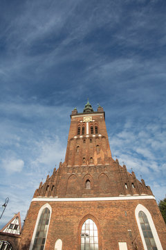 Classical church in old town of Gdansk