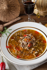 parasol mushroom soup
