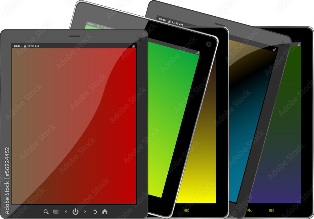 Poster set of tablet computers