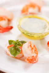 shrimps with sauce