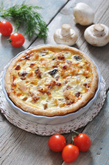 quiche pie with chicken