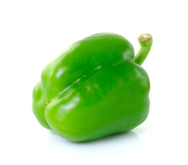 Green pepper on white background, close up