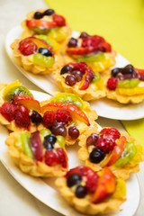 Tasty sweets in the plate