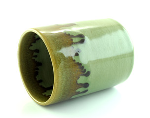 ceramic mug. Isolated on a white