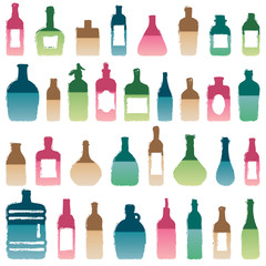 Colorful vintage bottles