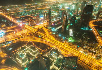 Fototapeta na wymiar Dubai building at night illumination
