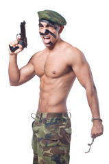 Soldier isolated on the white background
