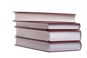 Isolated red pile books