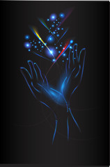 Руки с мерцающим цветом