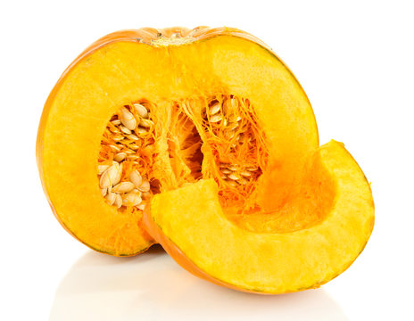 Cut pumpkin isolated on white