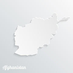 Abstract icon map of Afghanistan on a gray background
