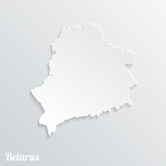 Abstract icon map of  Belarus on a gray background